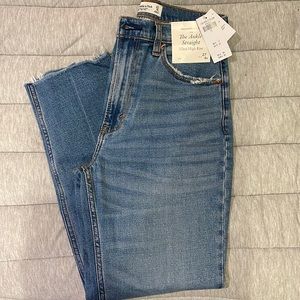 Abercrombie ankle straight ultra high rise jeans